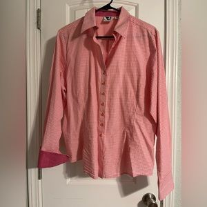 VINTAGE Rockies brand pink gingham button down XXL